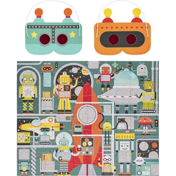 Petit Collage - Robot Factory 100-Piece Decoder Puzzle - Picture 3 of 9